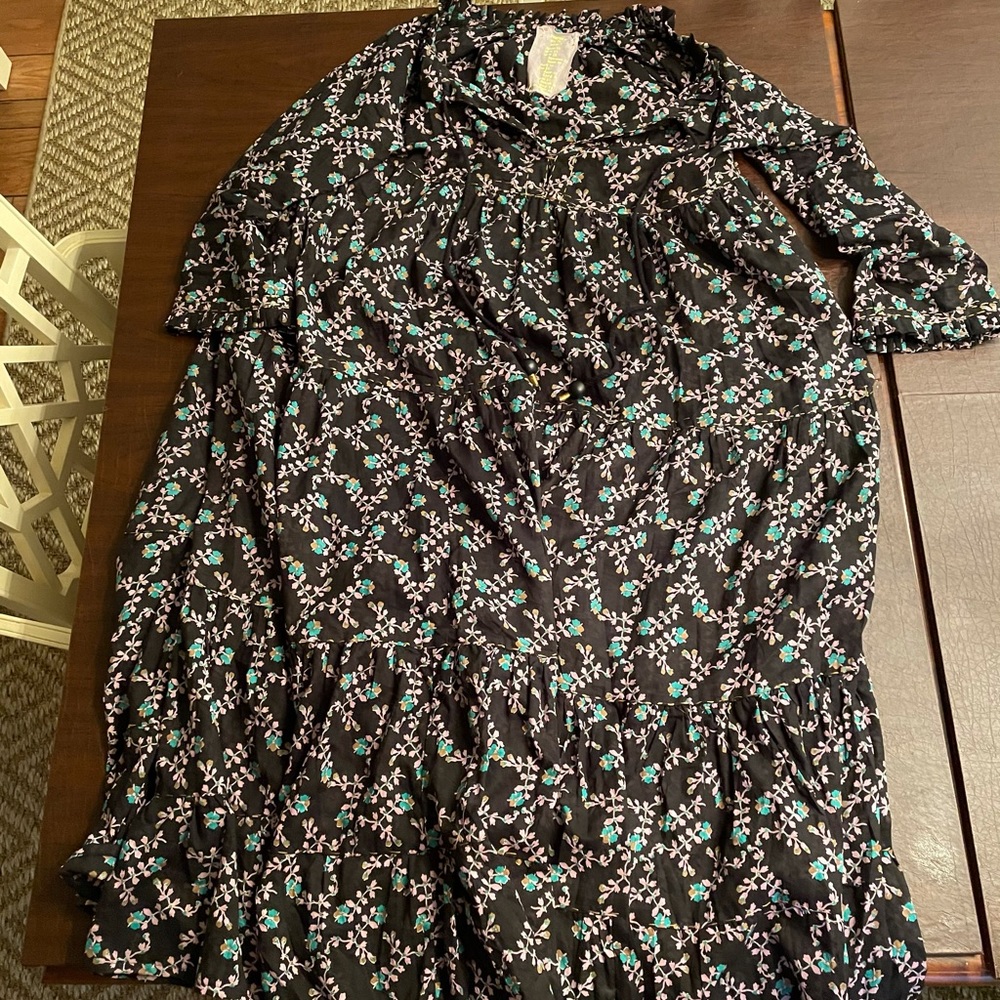 Yvonne S Black Dress Maxi with flowers